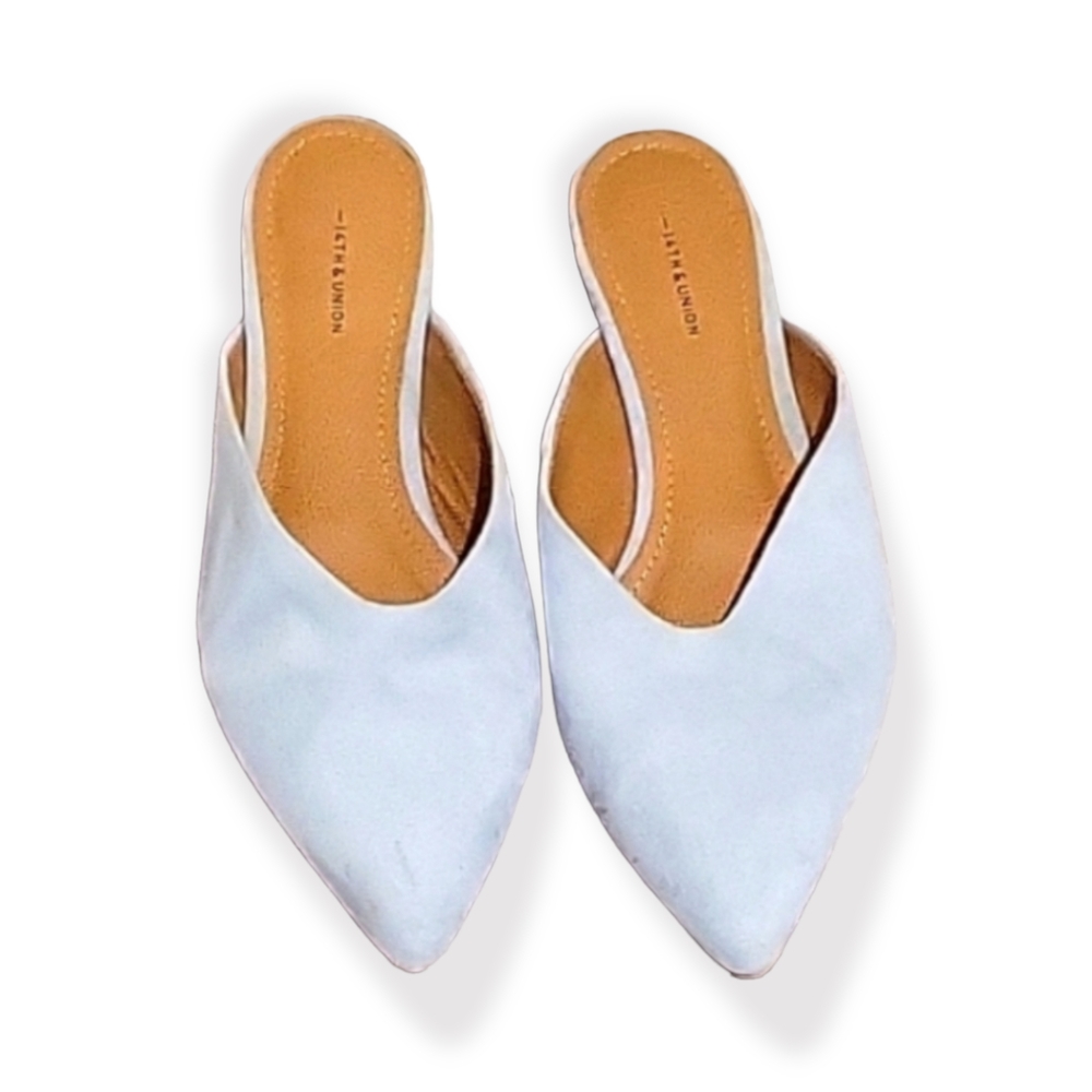 14th & Union Blue Faux Suede Mules